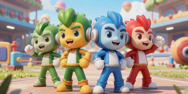 Co-op Weekend Games collection banner - four colorful cartoon heroes standing together in a vibrant arena